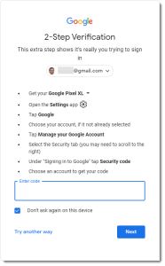 Comment obtenir le code de sécurité Google ?