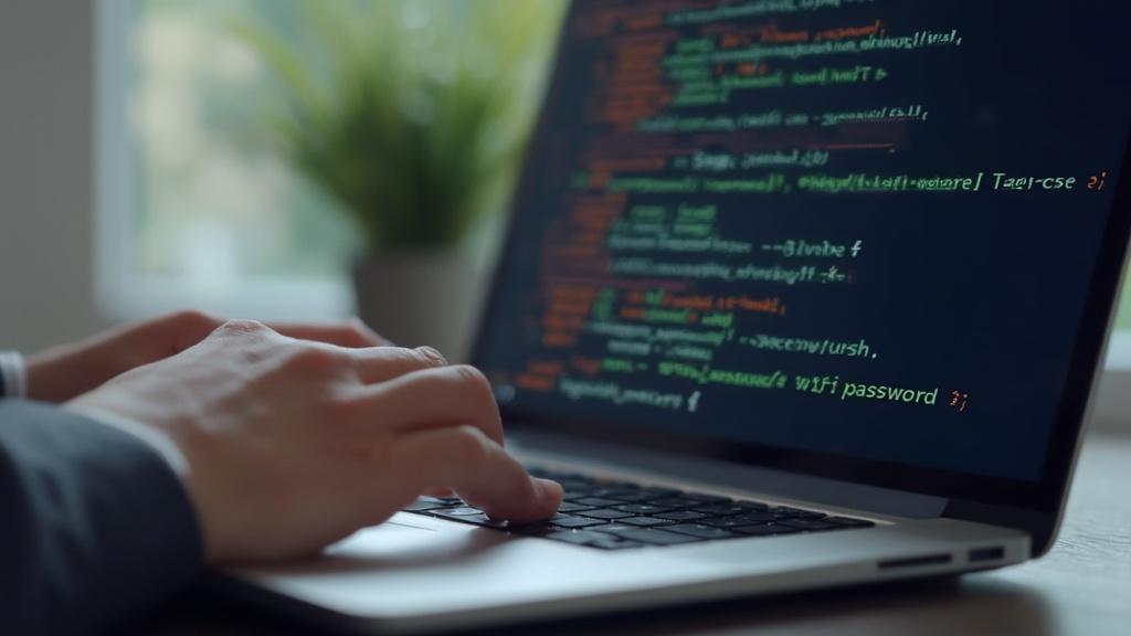 Gros plan des mains d'un développeur tapant sur un clavier d'ordinateur portable