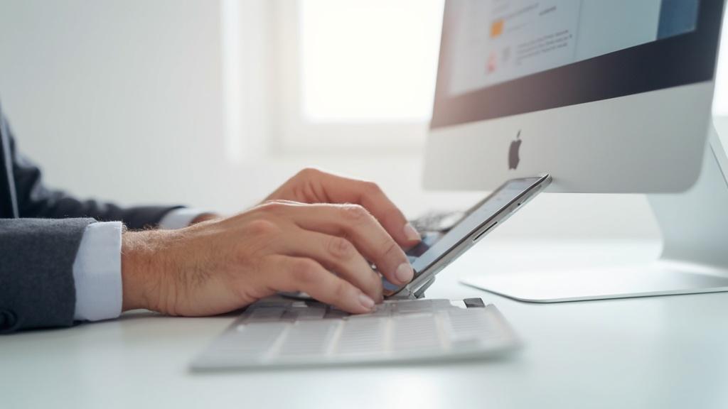 Gros plan des mains d'un professionnel tapant sur un clavier d'ordinateur