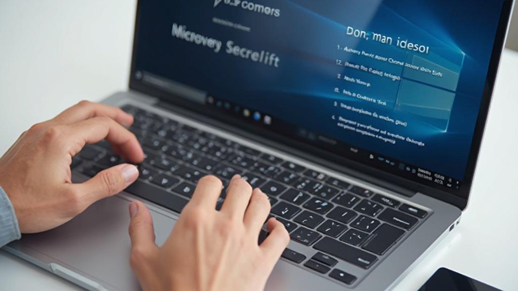 Mains tapant sur le clavier d'un ordinateur portable affichant une page web de musique en streaming