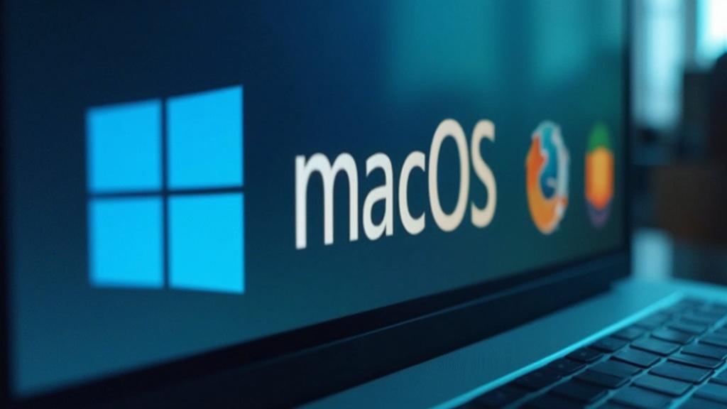 Gros plan sur un ordinateur portable affichant le logo macOS
