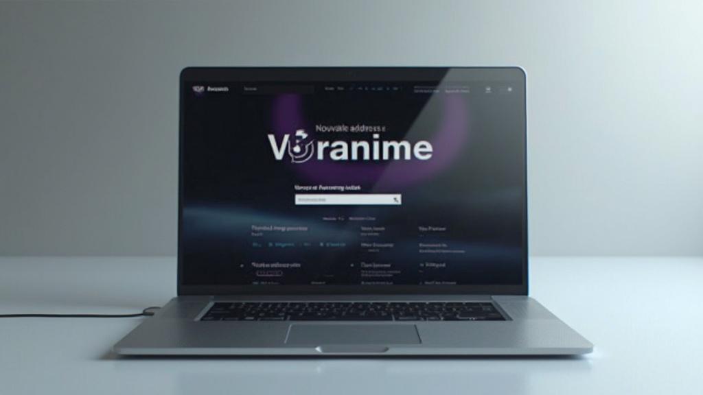 Écran d'un ordinateur portable affichant le site web de Voranime