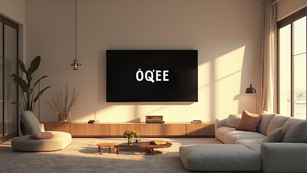 Salle de séjour spacieuse avec téléviseur et mobilier en bois