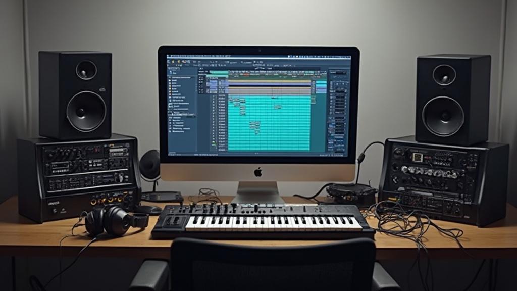 Image d'un espace de travail pour la production audio numérique