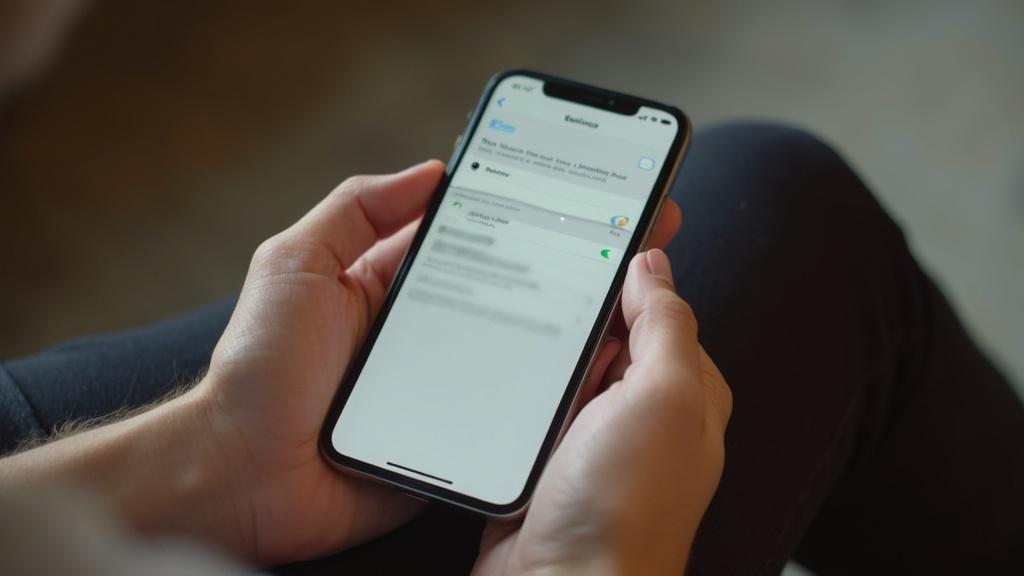 Personne utilisant un smartphone avec interface d'application